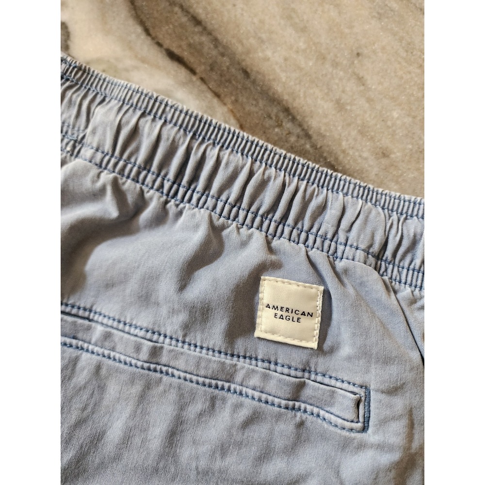 American Eagle Mens Flex Canvas Jogger Shorts Light Blue Size Small 6 Inseam - Picture 4 of 8